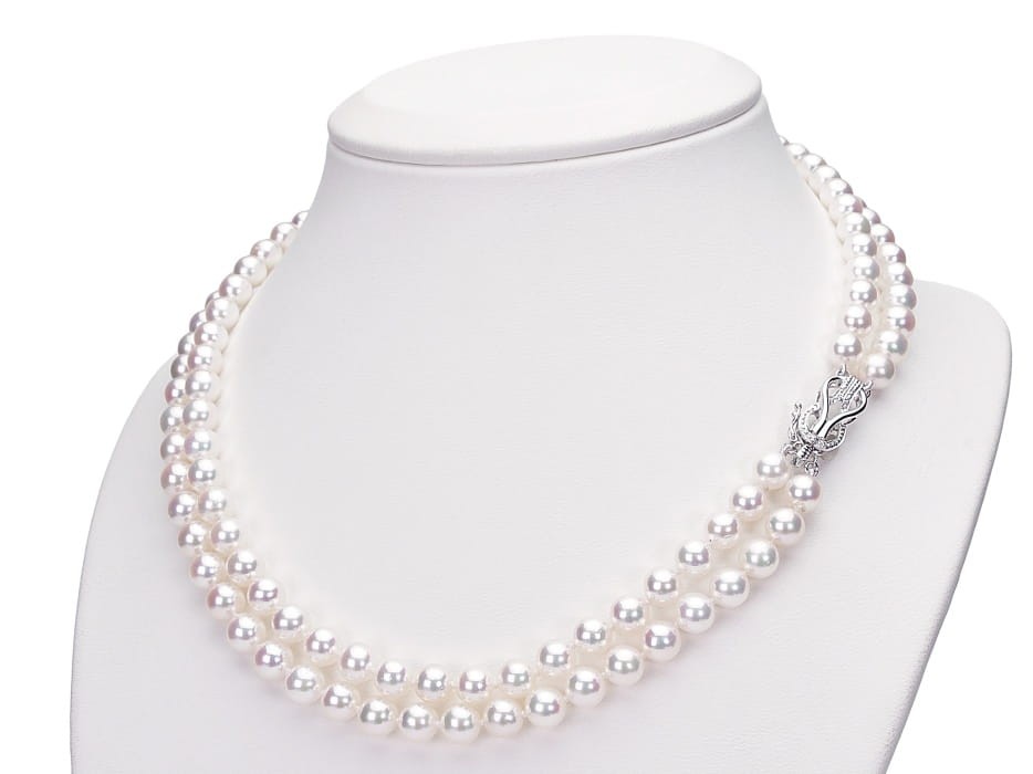 2-rzędowa kolia z pereł Akoya 6-6,5 mm KA2-65W-WG14-DOCL 2
