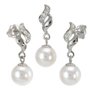 Komplet biżuterii z pereł Akoya (wzór FLA-WG)