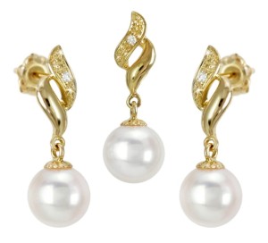 Komplet biżuterii z pereł Akoya (wzór FLA-YG)