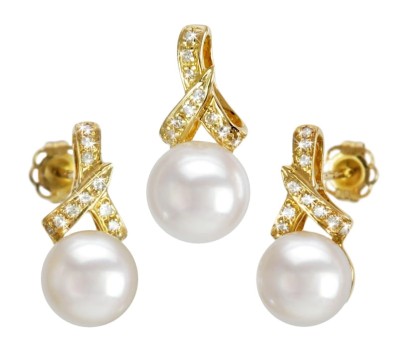 Komplet biżuterii z pereł Akoya (wzór RIB-YG)