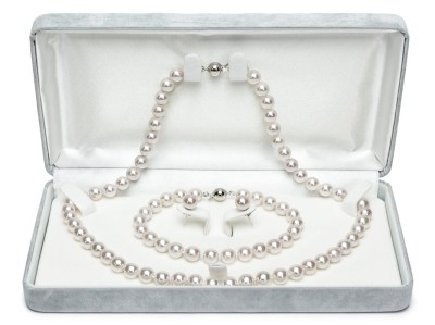 Komplet biżuterii z pereł Akoya 7-7,5 mm (wzór CSS-WG)