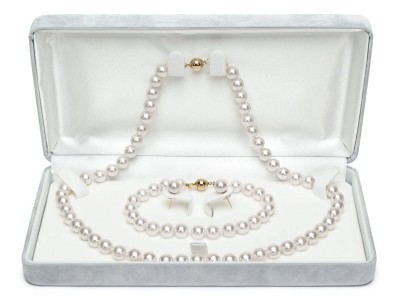 Komplet biżuterii z pereł Akoya 7-7,5 mm (wzór CSS-YG)