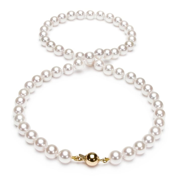 Komplet biżuterii z pereł Akoya 7-7,5 mm SANBE-75W-BCYG14-CSS 3