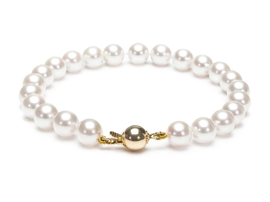 Komplet biżuterii z pereł Akoya 7-7,5 mm SANBE-75W-BCYG14-CSS 4