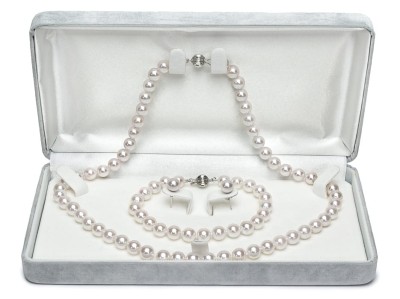 Komplet biżuterii z pereł Akoya 7-7,5 mm (wzór CSS-CBCWG)