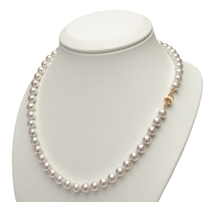 Komplet biżuterii z pereł Akoya 7-7,5 mm SANBE-75W-CBCYG14-CSS 2