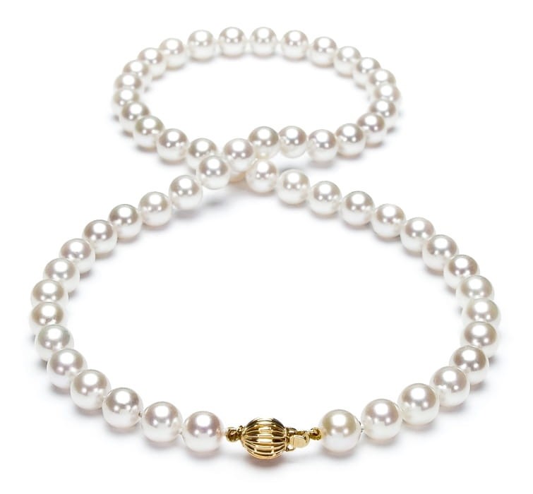 Komplet biżuterii z pereł Akoya 7-7,5 mm SANBE-75W-CBCYG14-CSS 3