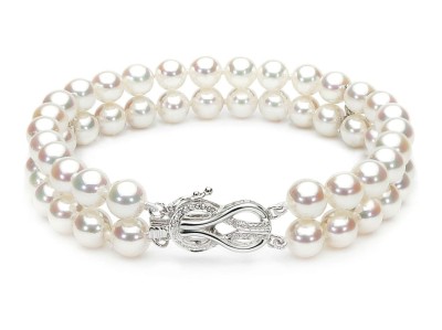 Bransoleta 2-rzędowa z perłami Akoya 6-6,5 mm (wzór DOCL-WG)