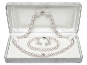 Komplet biżuterii z pereł Akoya 7,5-8 mm (wzór CSS-WG)