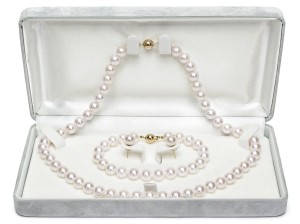 Komplet biżuterii z pereł Akoya 7,5-8 mm (wzór CSS-YG)
