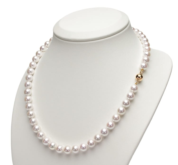 Komplet biżuterii z pereł Akoya 7,5-8 mm SANBE-80W-BCYG14-CSS 2