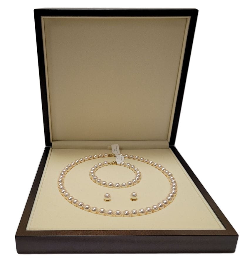 Komplet biżuterii z pereł Akoya 7,5-8 mm SANBE-80W-BCYG14-CSS 9