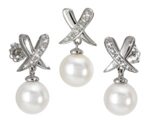Komplet biżuterii z perłami Akoya (wzór XDP-WG)