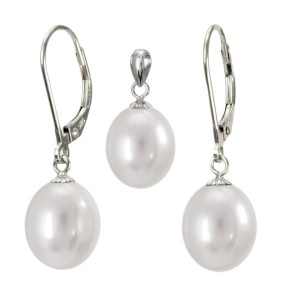 Komplet biżuterii z perłami 9-10 mm (wzór CSS-EP-WG)