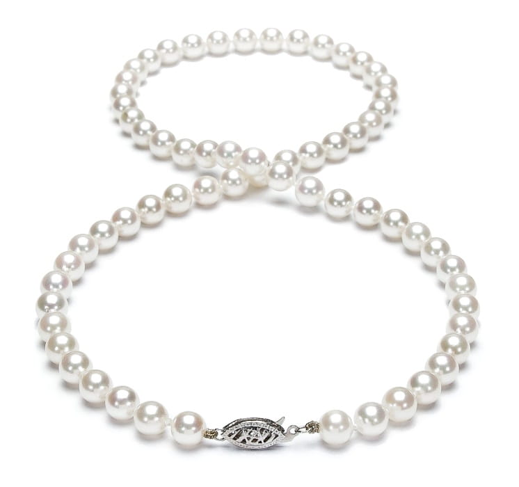 Naszyjnik z perłami Akoya 6-6,5 mm NA17-65W-FCWG14-CSNP 2