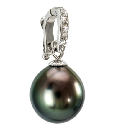 Przywieszka z białego złota z perłą Tahiti PET-100BDS-WG14D-E3D