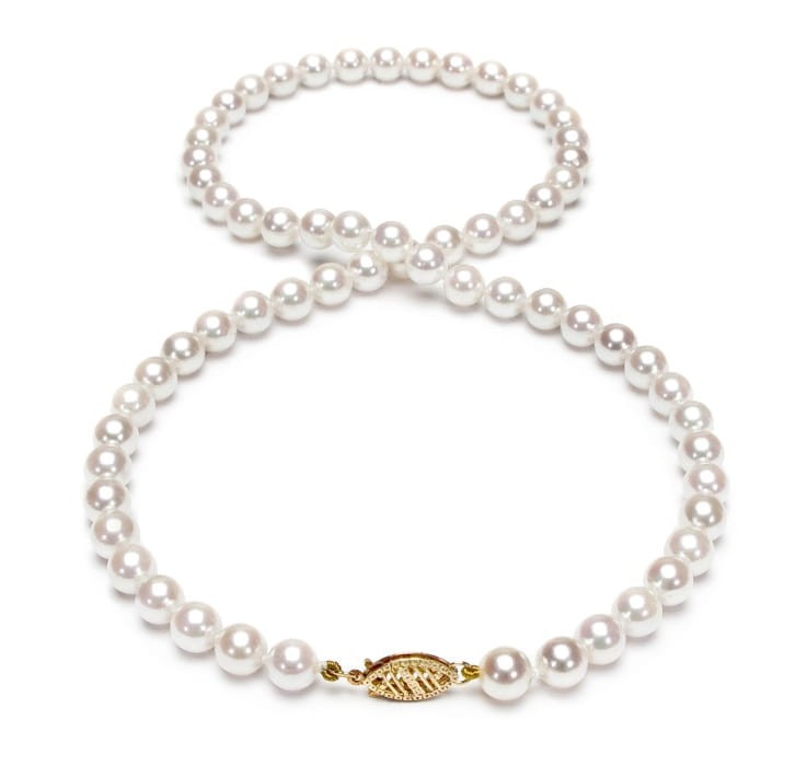 Naszyjnik z perłami Akoya 6-6,5 mm NA17-65W-FCYG14-CSNP 2