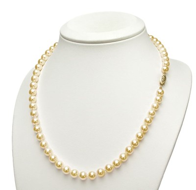 Naszyjnik ze złocistymi perłami Akoya 6,5-7 mm (wzór CSNP-FCYG)