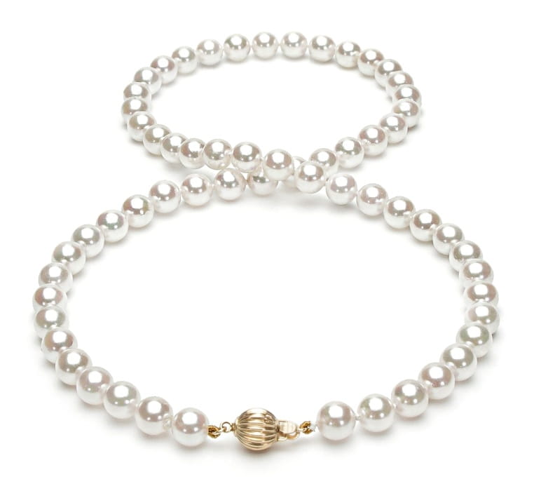 Naszyjnik z perłami Akoya 6,5-7 mm NA17-70W-CBCYG14-CSNP 2