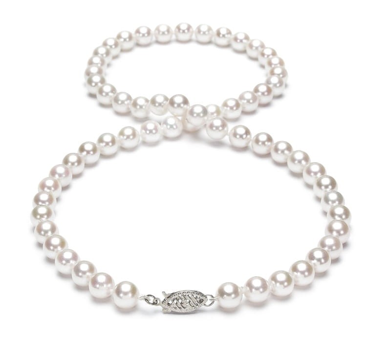 Naszyjnik z perłami Akoya 6,5-7 mm NA17-70W-FCWG14-CSNP 2