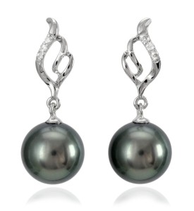 Kolczyki złote z perłami Tahiti (wzór ALFL)