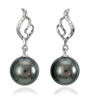 Kolczyki złote z perłami Tahiti (wzór ALFL)