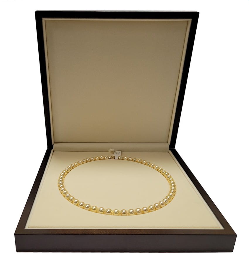 Naszyjnik ze złocistymi perłami Akoya 7-7,5 mm NA17-75G-BCYG14-CSNP 4