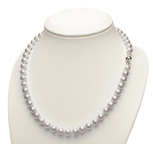 Naszyjnik ze srebrnymi perłami Akoya 7-7,5 mm (wzór CSNP-BCWG)