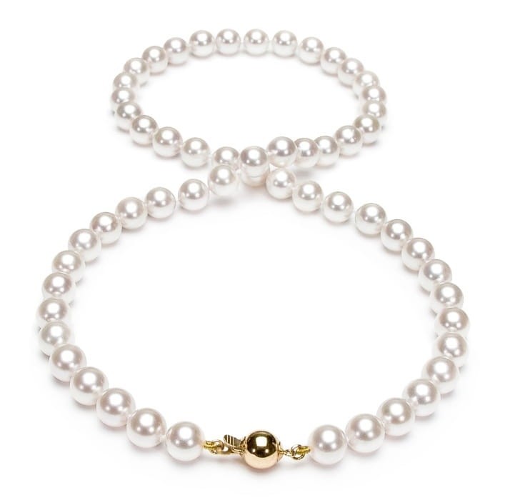 Naszyjnik z perłami Akoya 7-7,5 mm NA17-75W-BCYG14-CSNP 2