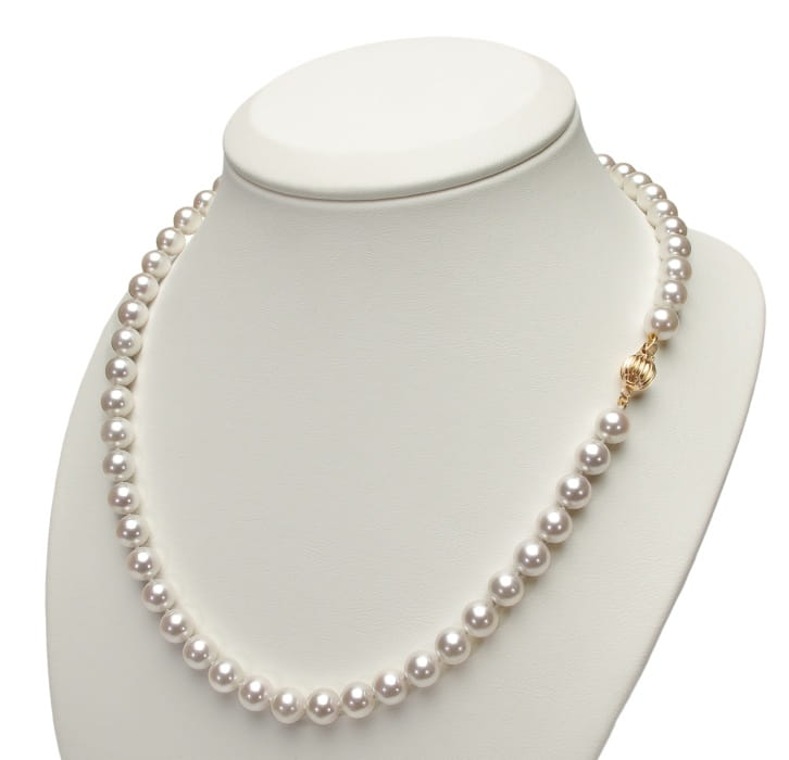 Naszyjnik z perłami Akoya 7-7,5 mm NA17-75W-CBCYG14-CSNP