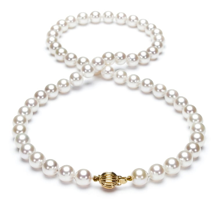 Naszyjnik z perłami Akoya 7-7,5 mm NA17-75W-CBCYG14-CSNP 2