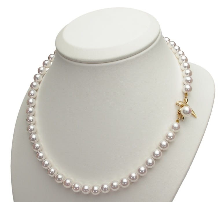 Naszyjnik z perłami Akoya 7-7,5 mm NA17-75W-WPYG14D-JCL 2