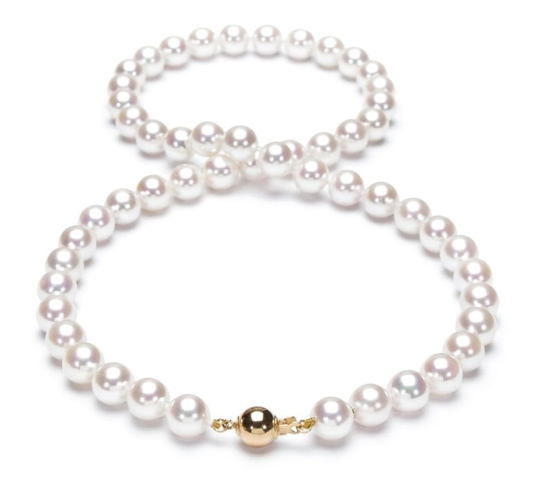 Naszyjnik z perłami Akoya 7,5-8 mm NA17-80W-BCYG14-CSNP 2