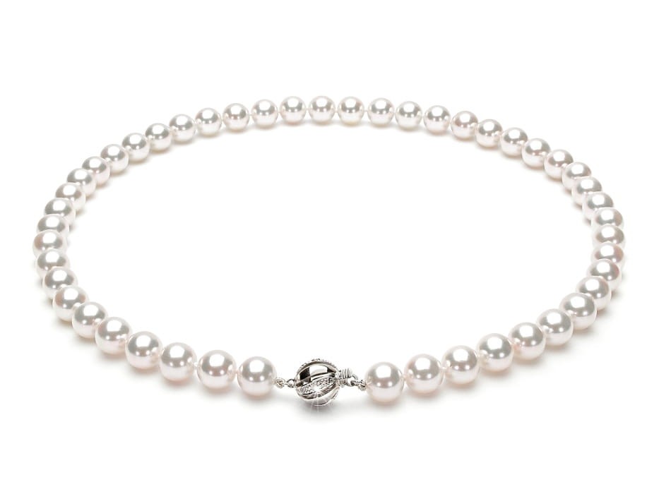Naszyjnik z perłami Akoya 8-8,5 mm NA17-85W-BCDWG14-CSNP 2