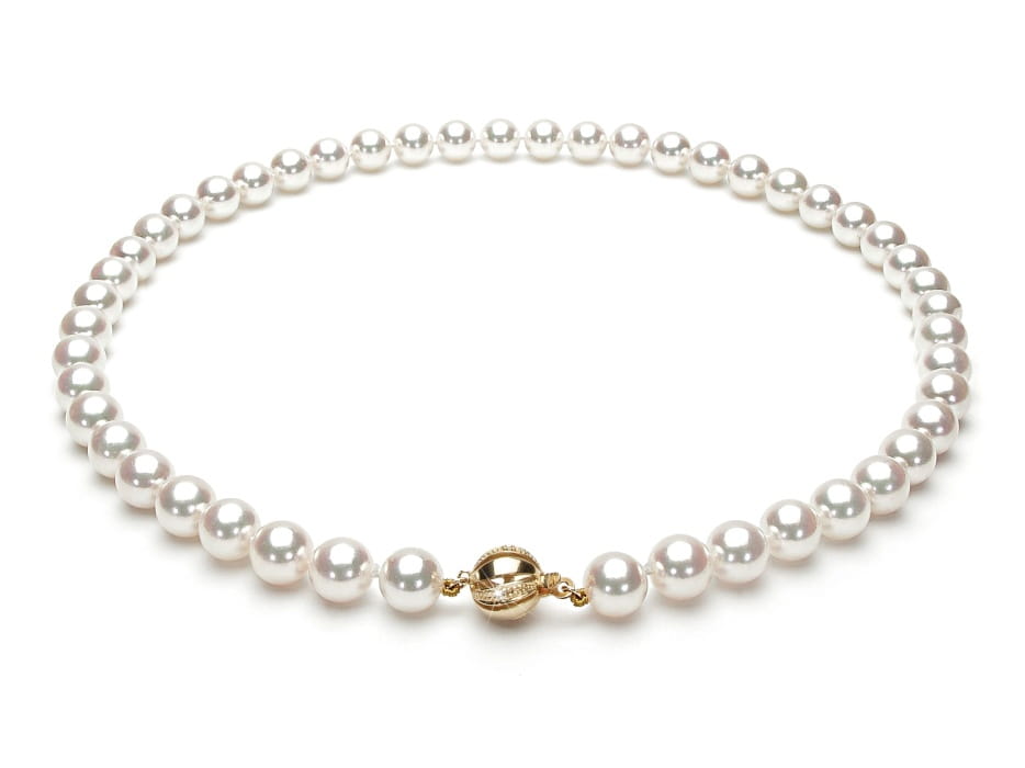 Naszyjnik z perłami Akoya 8-8,5 mm NA17-85W-BCDYG14-CSNP 2