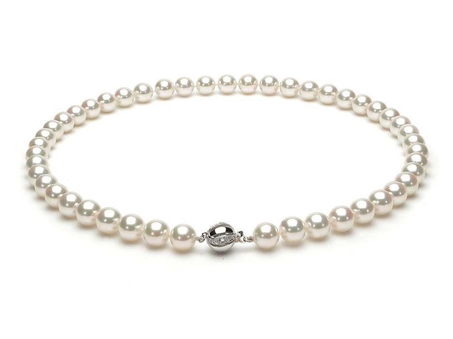Naszyjnik z perłami Akoya 8,5-9 mm NA17-90W-BCDWG14-CSNP 2