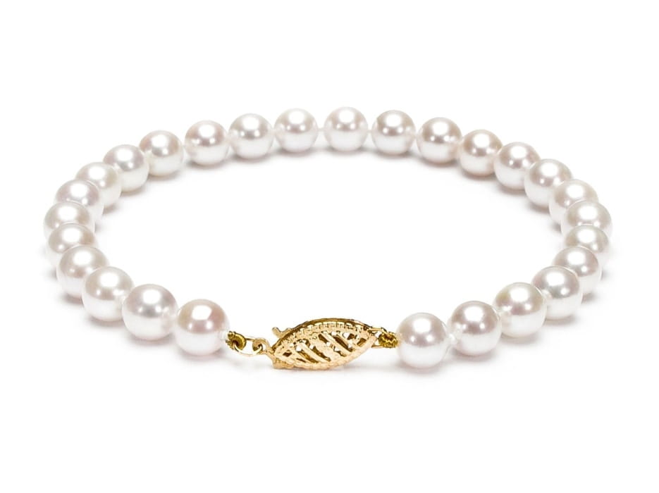 Bransoleta z pereł Akoya 6-6,5 mm BA1-65W-FCYG14-CSBR