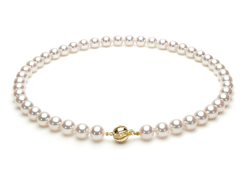 Naszyjnik z perłami Akoya 8,5-9 mm NA17-90W-BCDYG14-CSNP 2