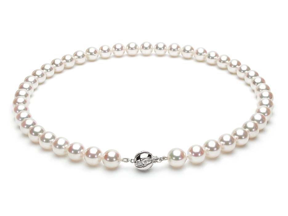 Naszyjnik z perłami Akoya 9-9,5 mm NA17-95W-BCDWG18-CSNP 2