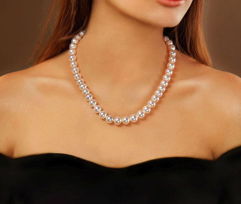 Naszyjnik z perłami Akoya 9-9,5 mm NA17-95W-BCDYG14-CSNP 3