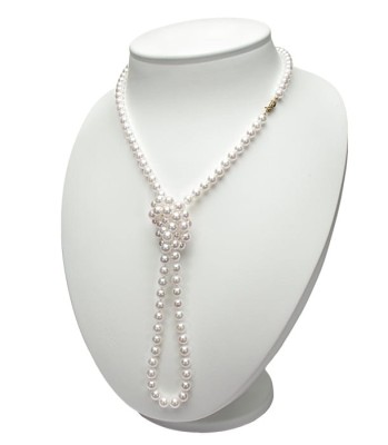 Długi naszyjnik z perłami Akoya (wzór CSNO-YG)