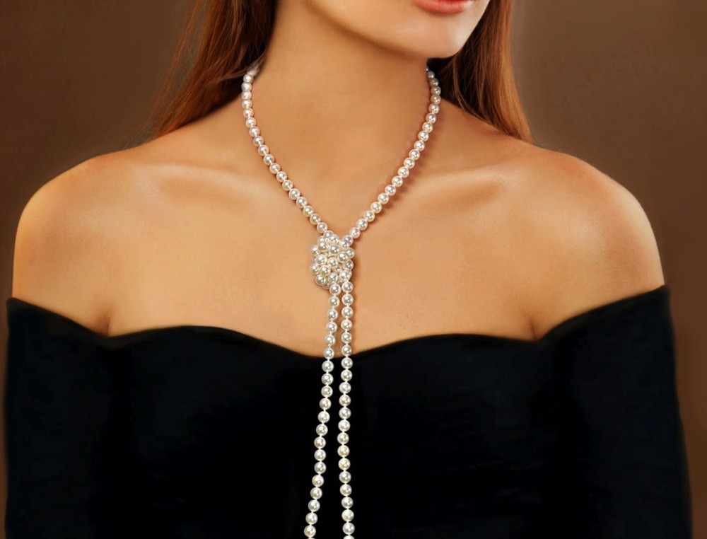 Długi naszyjnik z perłami Akoya NA36-65W-FCYG14-CSNO 5