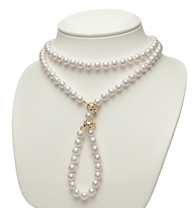 Uniwersalny naszyjnik 90 cm z perłami Akoya NA36-70W-YG14-2HC 3