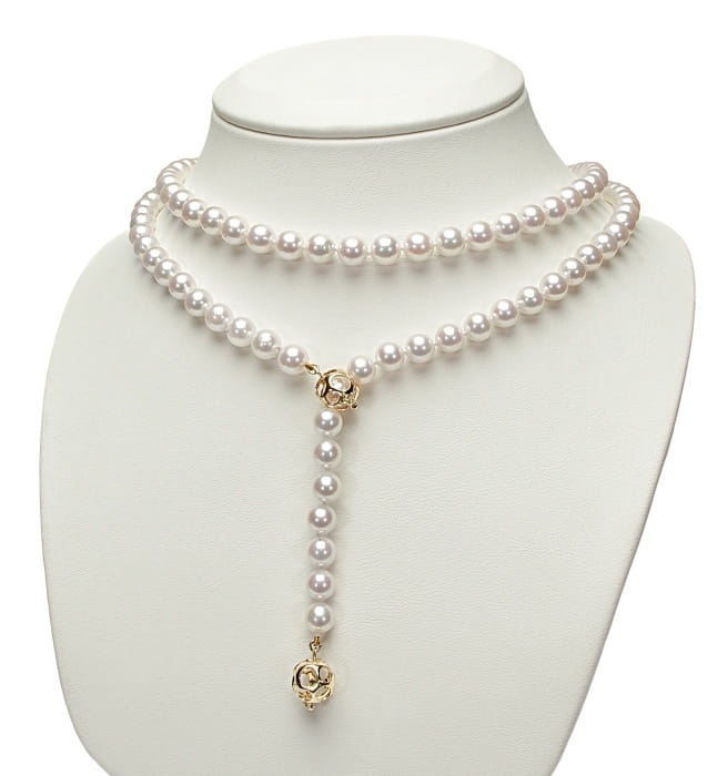 Uniwersalny naszyjnik 90 cm z perłami Akoya NA36-70W-YG14-2HC 4