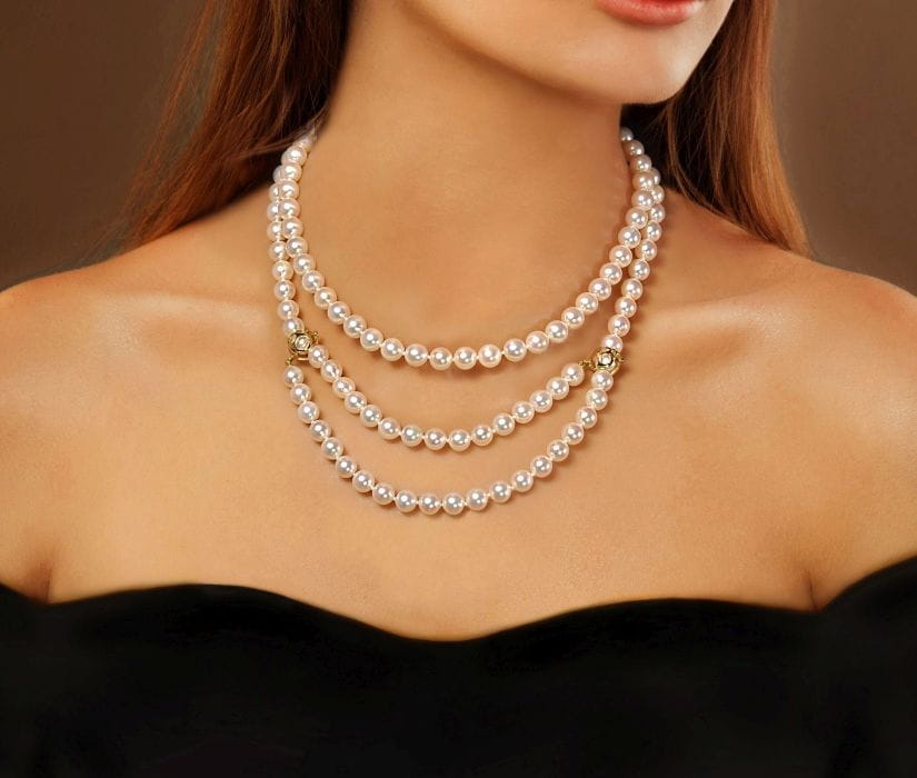 Uniwersalny naszyjnik 90 cm z perłami Akoya NA36-70W-YG14-2HC 9