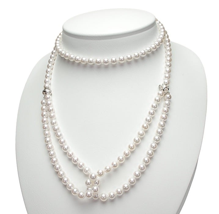 Uniwersalny naszyjnik 130 cm z perłami Akoya NA48-70W-WG14-2HC 3