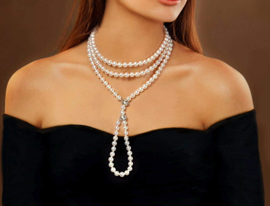 Uniwersalny naszyjnik 130 cm z perłami Akoya NA48-70W-WG14-2HC 7