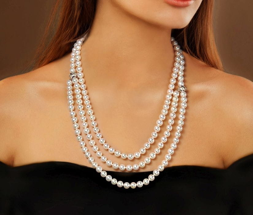 Uniwersalny naszyjnik 130 cm z perłami Akoya NA48-70W-WG14-2HC 10