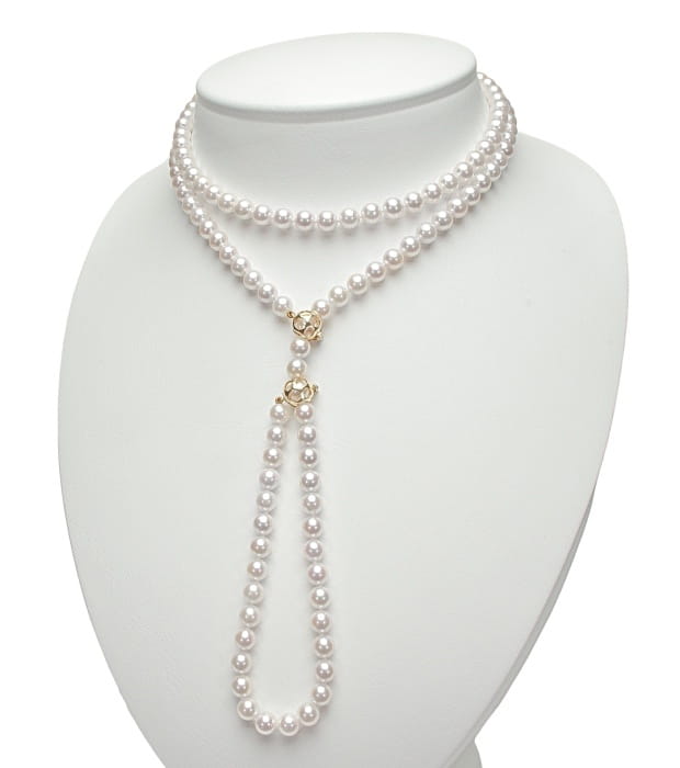 Uniwersalny naszyjnik 130 cm z perłami Akoya NA48-70W-YG14-2HC 2