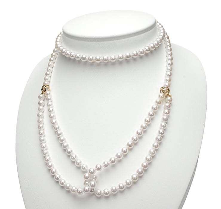 Uniwersalny naszyjnik 130 cm z perłami Akoya NA48-70W-YG14-2HC 3